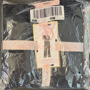 Victoria's Secret Black Pajamas with Pink Polka Dots